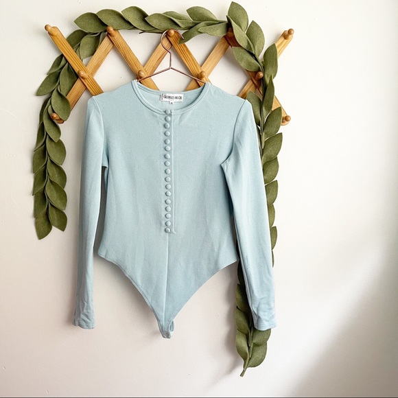 georges rech paris Tops - Georges Rech Blue Long Sleeve Bodysuit